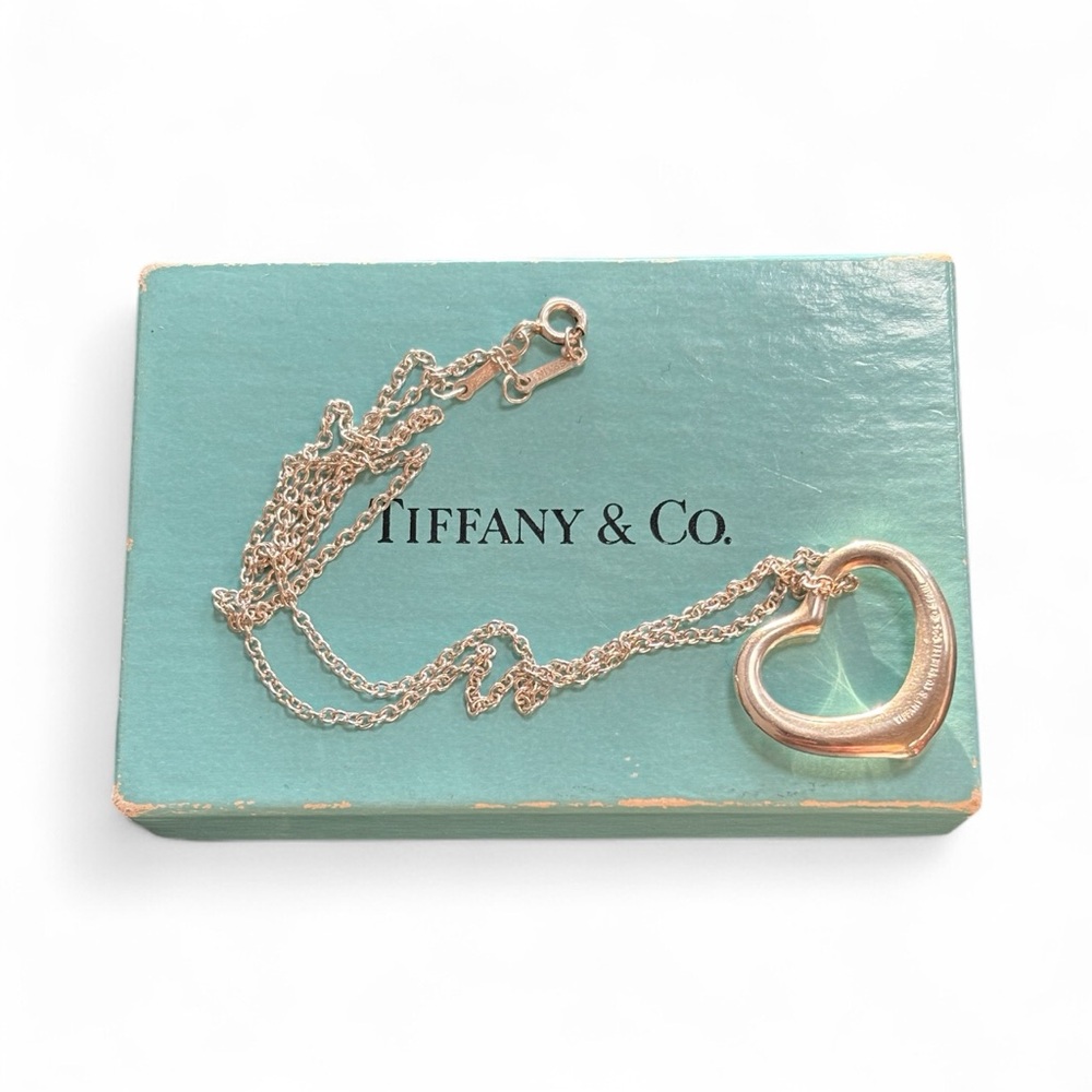 Tiffany & Co.  Elsa Peretti large  Open Heart Pendant 925 silver W box